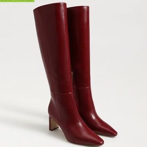 Sam Edelman Sylvia Knee High Boot red leather
